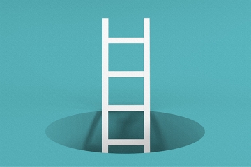 Image of hole with ladder extending from it