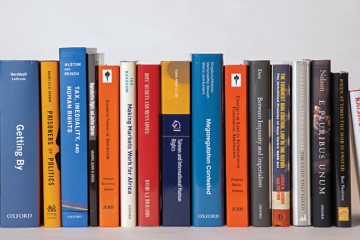 Faculty books lined up