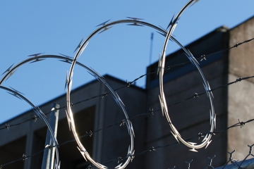Barbed wire at Corrections facility