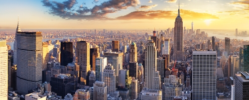 the skyline of New York City