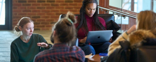 Students studying in Sexton Lounge