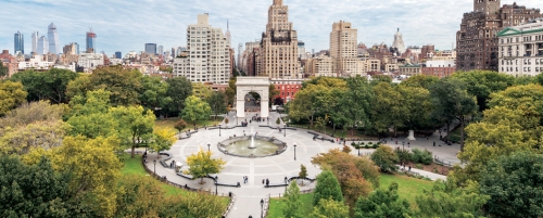 Aerial view of Washington Square Park