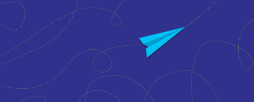 Illustration of a paper airpline flying in the air