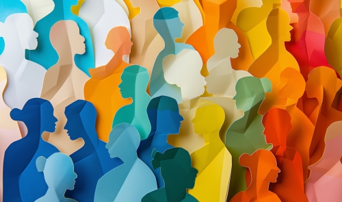 Paper cutouts of people