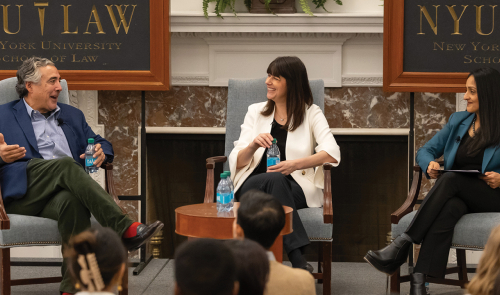Noel Francisco, Elizabeth Prelogar, and Vanita Gupta in conversation before an audience
