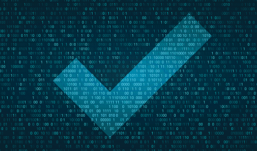 Light blue check mark against a darker background