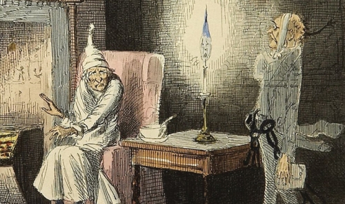Original 1843 illustration "Marley's Ghost" from A Christmas Carol