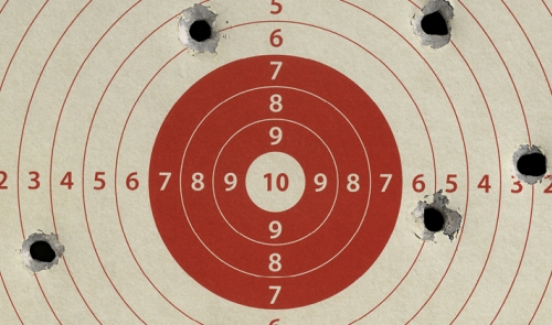 bullet holes on target