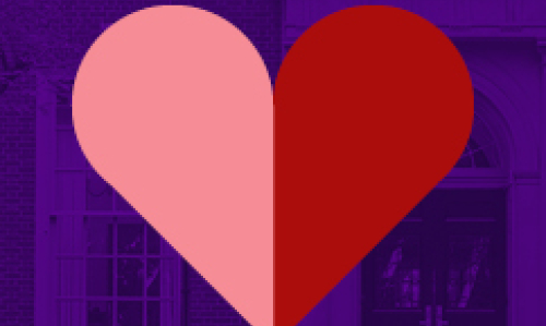 Pink and red valentine heart