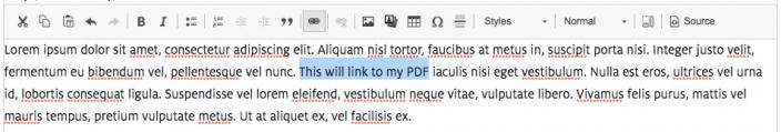 Adding Text link to PDF or Document
