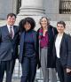 Nancy Morawetz with Aidan Langston ’23, Keiana James ’23, and Lily Gutterman ’23