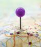map with purple pin