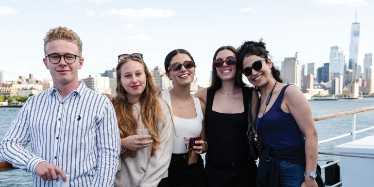 Students on cruise around Manhattan