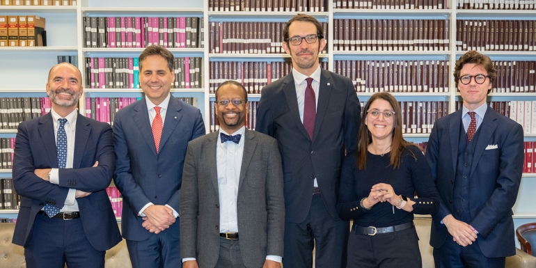 Attendees at March 2025 reception to celebrate the new name of Intesa Sanpaolo Center for Transnational Litigation, Arbitration, and Commercial Law