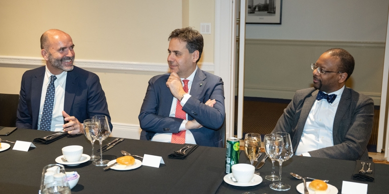 Attendees at March 2025 reception to celebrate the new name of Intesa Sanpaolo Center for Transnational Litigation, Arbitration, and Commercial Law