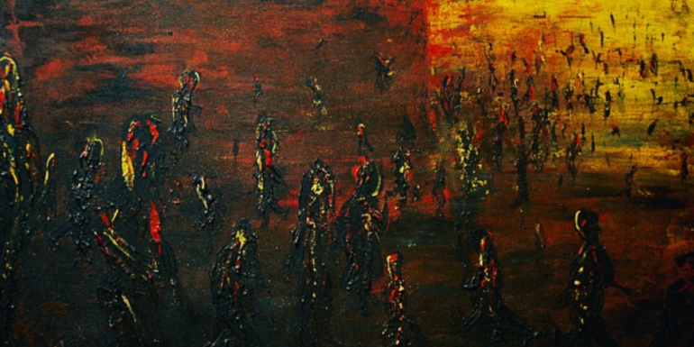 "Which way?” Oil on canvas, 2009 by Nabila Horaksh