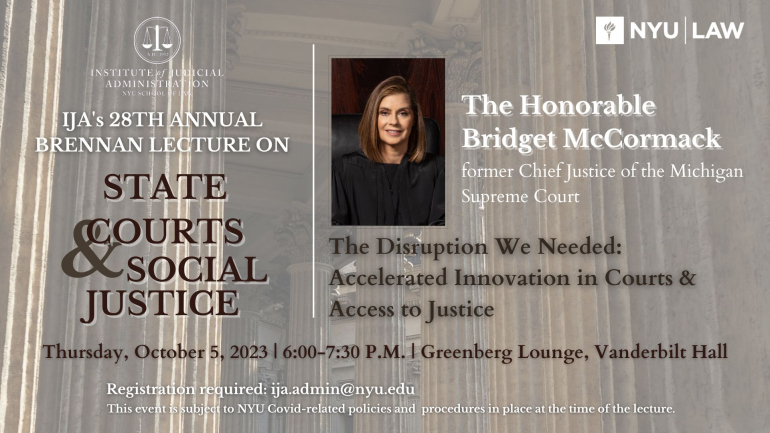 IJA's 28th Brennan Lecture Banner