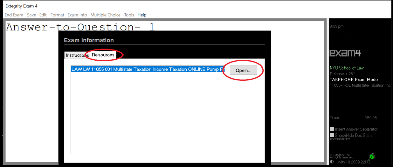 accessing exam