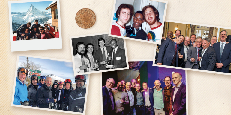 Photos of Charlie Chasin, Gary Way, and Mitch Cohen from Law School and after