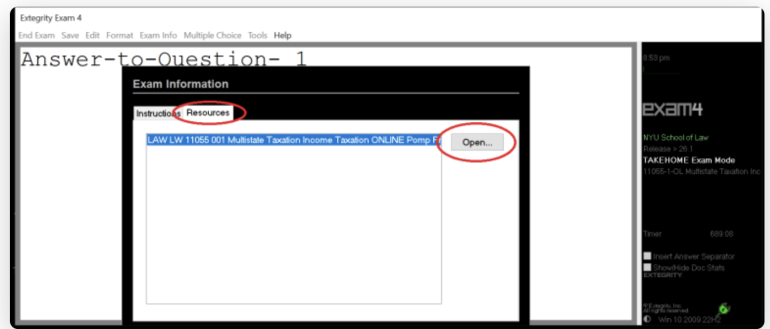 Exam Reporter Resources Tab