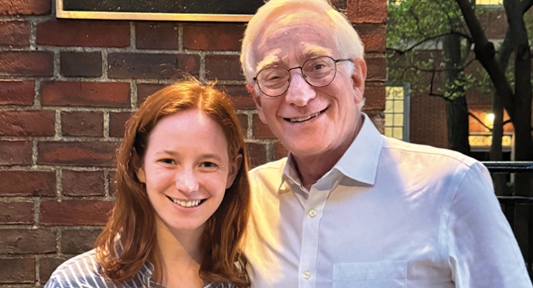 Rebecca Sokolow ’24 with her father, Steven Sokolow ’81