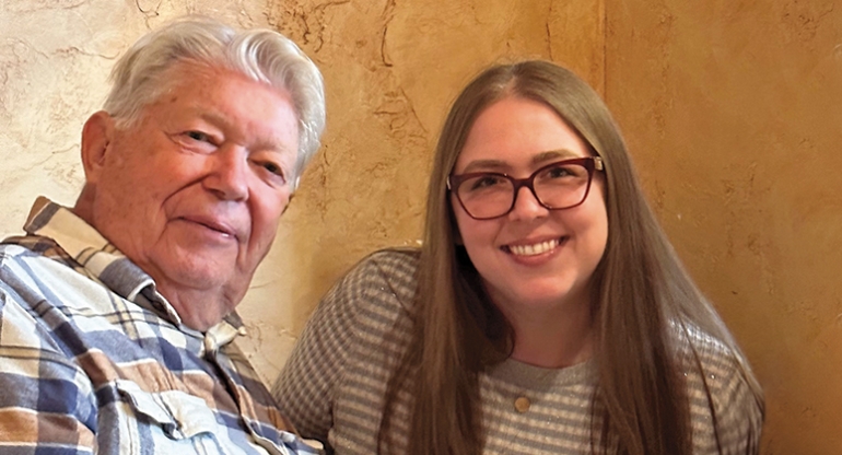 Lindsay Bayles LLM ’24 with her grandfather James Wendell Bayles LLM ’66