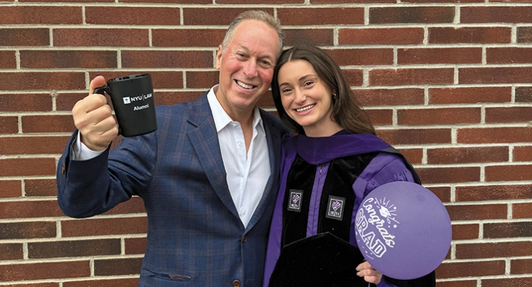 Katherine Amanda Ross ’24 with her father, NYU Law Trustee David Ross ’89