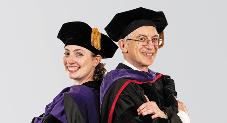 ERICH LEYENS SCHOLAR Reizl Halikman was hooded by Randy Hertz, Fiorello LaGuardia Professor of Clinical Law