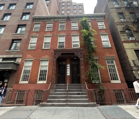 Street view of 130 MacDougal Street building entrance.