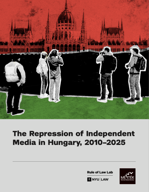Report cover for Rule of Law Lab's report on independent media in Hungary