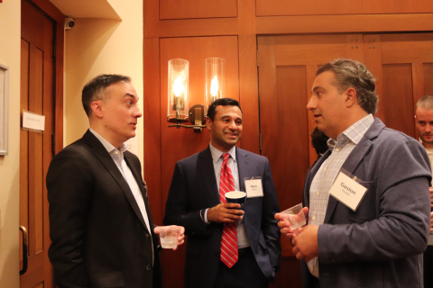 conference attendees talking