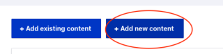 Screenshot of Add Content buttons