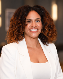 Woman with mid length curly hair