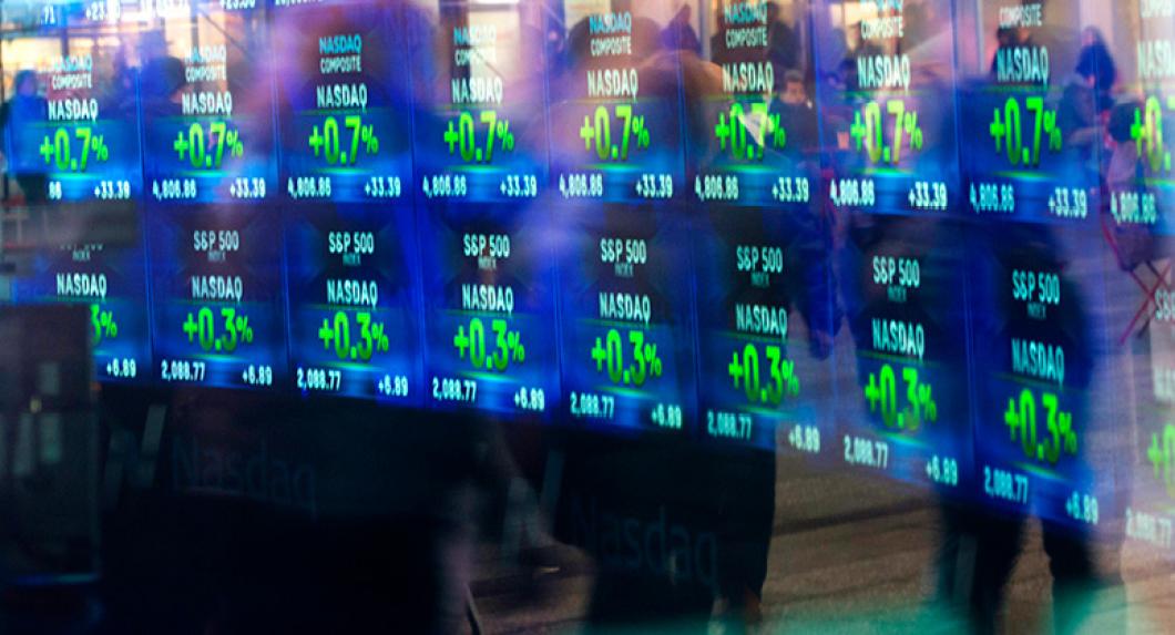Screens with stocks at the New York Stock Exchange