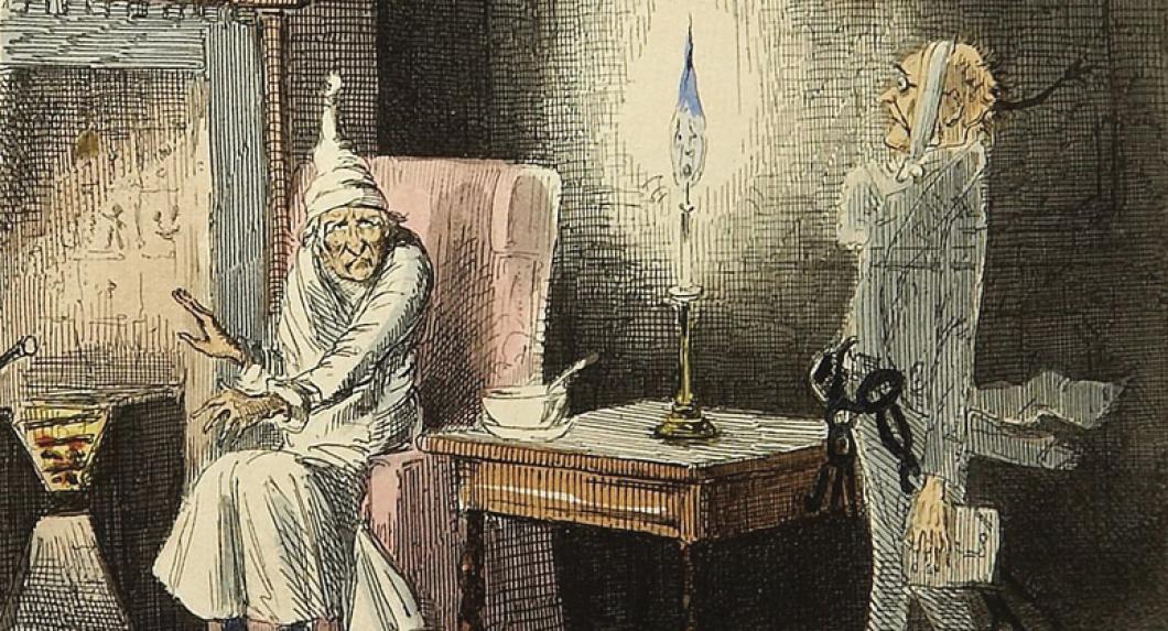 Original 1843 illustration "Marley's Ghost" from A Christmas Carol