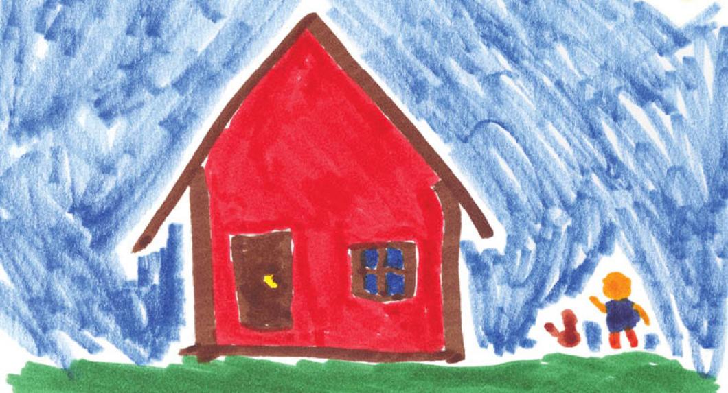 Child's drawing of a house