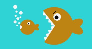 Illustration of large fish eating small fish