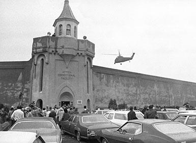 helicopter Flying over Attica Correctional Facility