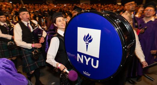NYU Drum in 2025 Convocation procession