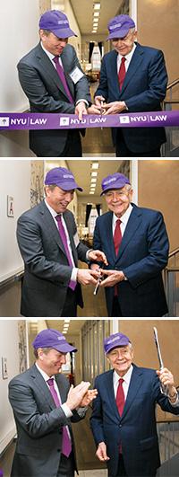 Frank Guarini cutting ribbon with Trevor Morrison
