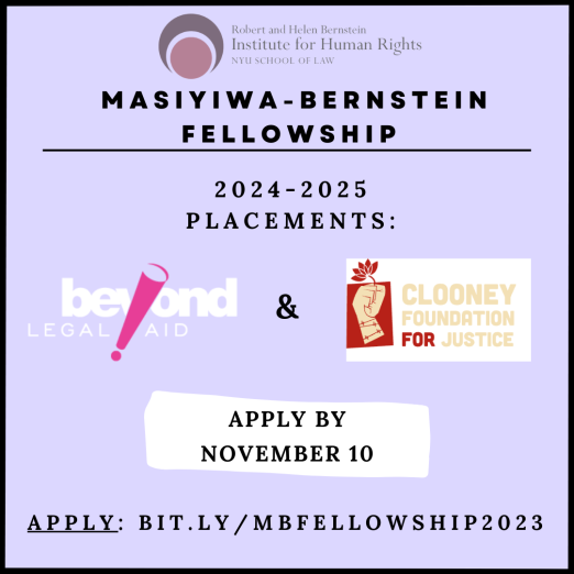 2024-2025 placements at Beyond Legal Aid and The Clooney Foundation for Justice