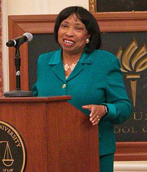 Judge Bernice B. Donald speaking at the 2018 James Madison Lecture at NYU Law