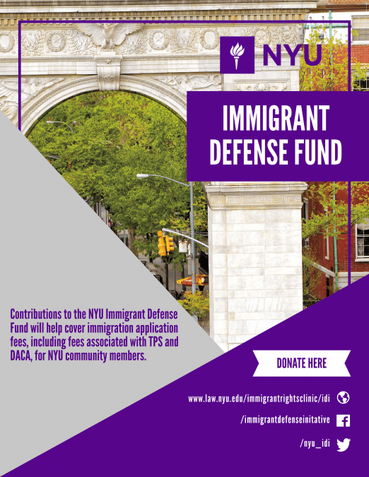 NYU Immigrant Defense Fund Flyer