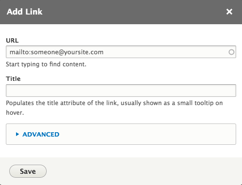 Using MailTo: when linking to an email address 