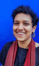 Woman with short hair smiling