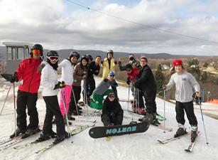 APALSA students on a ski hill