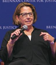 Lisa Monaco speaking at the Brennan Center Politics and Prosecutors event