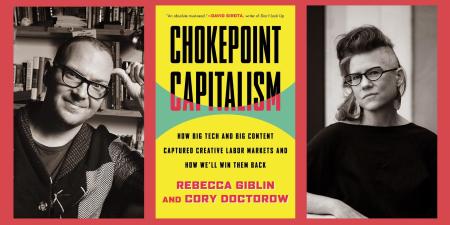 Chokepoint Capitalism cover with headshots of the authors on each side