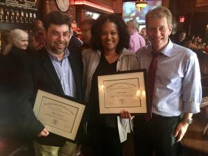 Tolga Ergunay and Cecily Ranger accepting Law School Podell Award