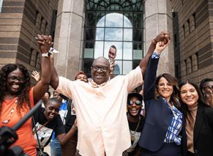 celebration outside courthouse